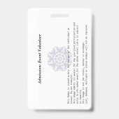 Event Entry ID Badge バッジ (裏面)