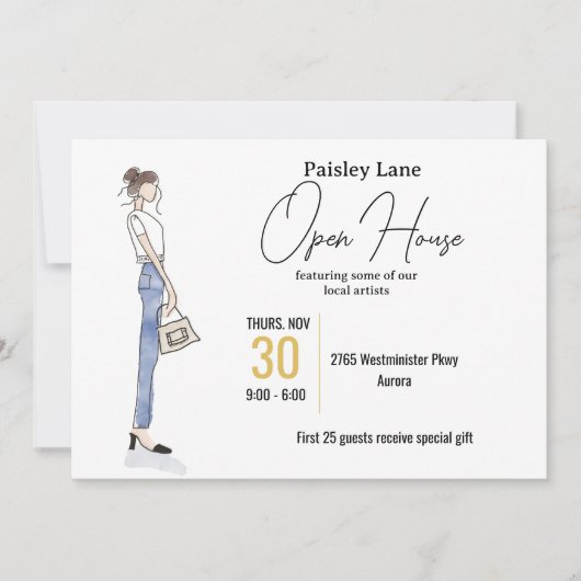 Event Invitation for open house or other 招待状 (正面)