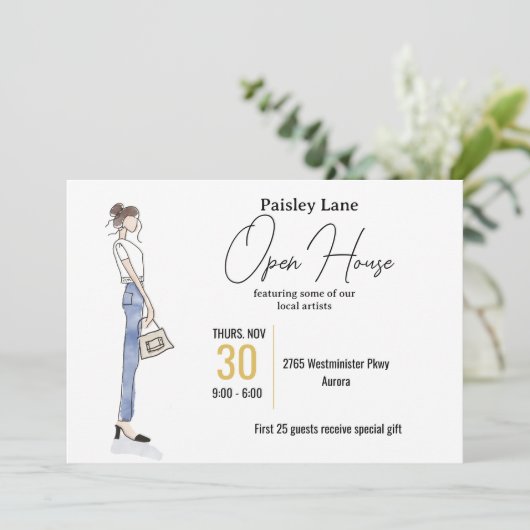 Event Invitation for open house or other 招待状 (スタンド正面)