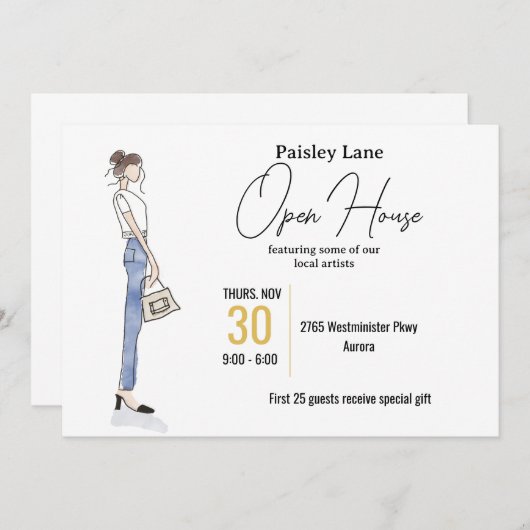 Event Invitation for open house or other 招待状 (正面/裏面)