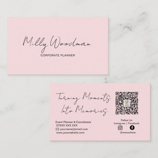 Event Planner Business Card Elegant Professional  名刺 (正面/裏面)