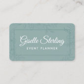 Event Planner Green Teal Floral 名刺 (正面)