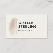 Event Planner Neutral Beige Watercolor 名刺 (正面)