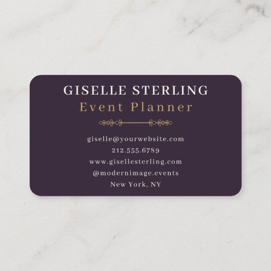 Event Planner Purple  名刺 (裏面)