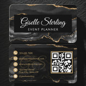 Event Planner QR Code Black Gold 名刺