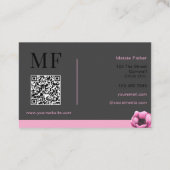 Event Planner QR Code Monogram Custom Modern 名刺 (裏面)