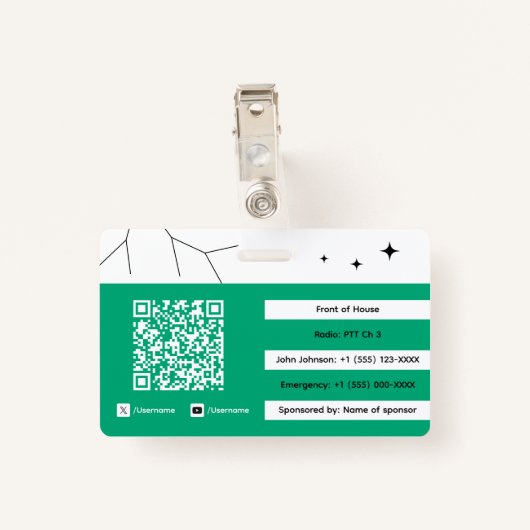 Event Staff バッジ (裏面クリップ)