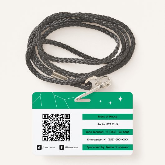 Event Staff バッジ (裏面ランヤード)