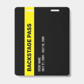 Event Staff Backstage Pass Employee ID Badge バッジ (裏面)