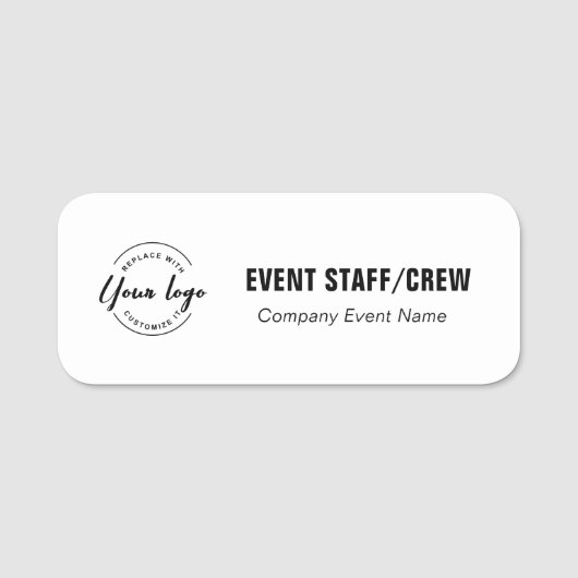 Event staff Custom Business logo generic 名札 (正面)