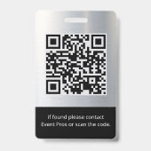 Event Staff ID Badge - Metallic Silver Black バッジ (裏面)