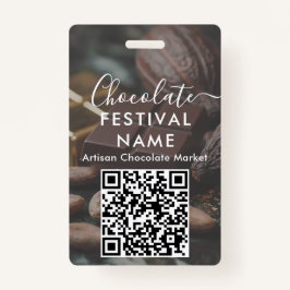 Event Staff Photo Qr Code Chocolate Festival Name バッジ