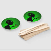 Éventail La femme papillons verts ハンドファン (組立なし)