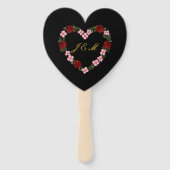 Éventail noir avec un cœur rose et rouge, lot 10 ハンドファン (裏面)