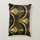 Éventails Gatsby - Noir et Or Art Déco アクセントクッション (裏面(縦))