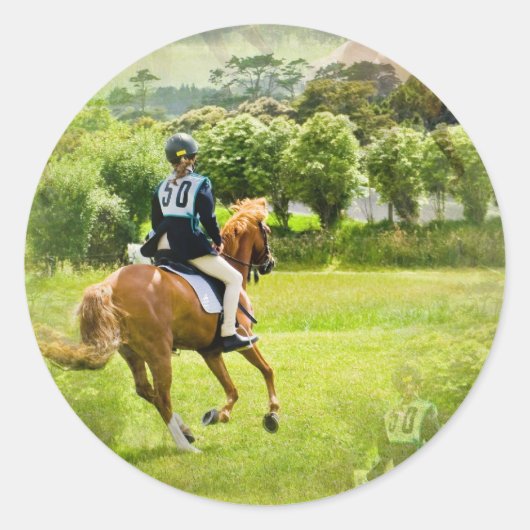 Eventing Horse Stickers ラウンドシール (正面)