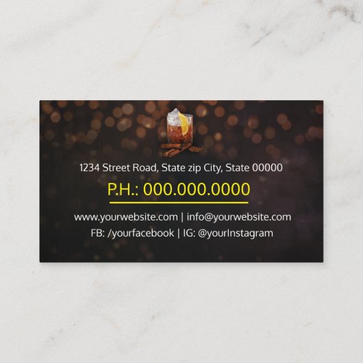 Events Professional Barman 名刺 (裏面)