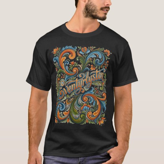 Eventyrlysten: Norwegian Rosemaling Folk Art Class Tシャツ (正面)