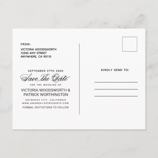 Everのフォトスクリプト結婚を永久に保存 案内ポストカード (裏面)