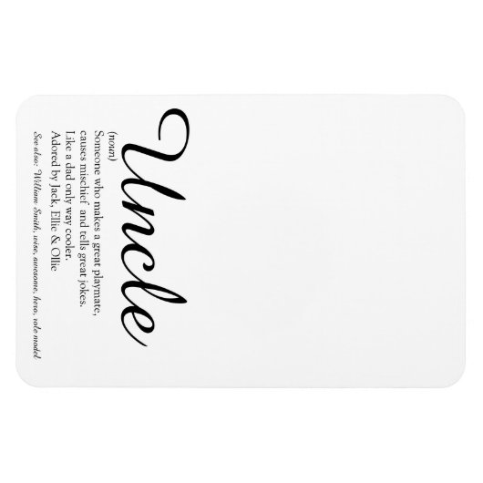 Ever クール Uncle、Funcle Definition Script マグネット (横)