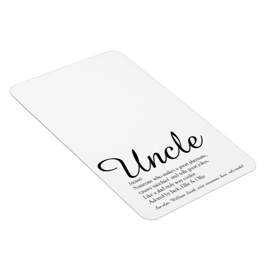 Ever クール Uncle、Funcle Definition Script マグネット (右側)