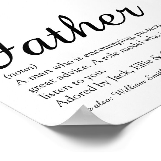 Ever 最高の Definition Script、Daddy、Father Definition ポスター (角)