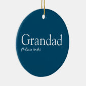 Ever 最高の Grandpa、Grandad、Papa Definition Blue セラミックオーナメント (右)