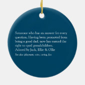 Ever 最高の Grandpa、Grandad、Papa Definition Blue セラミックオーナメント (裏面)