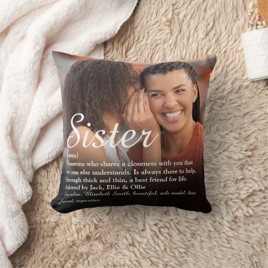 Ever 最高の Sister Definitionのスクリプエレガントト写真 クッション (ブランケット)