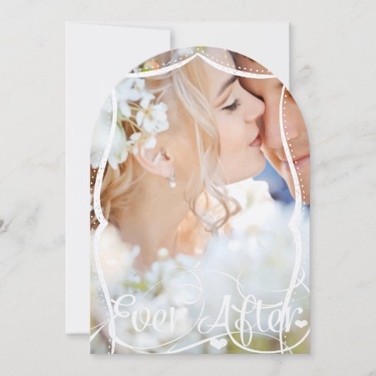 Ever Afterタイポグラフィの写真の結婚式の招待 招待状 (正面)