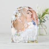 Ever Afterタイポグラフィの写真の結婚式の招待 招待状 (スタンド正面)