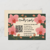 Ever After Orchid QR Code RSVP Card (正面/裏面)
