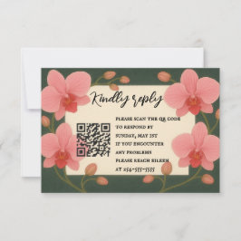 Ever After Orchid QR Code RSVP Card