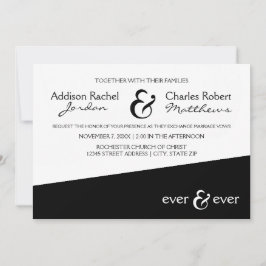 Ever & Ever ブラックアングル - ウェディング インビテーション