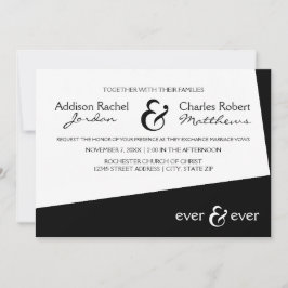 Ever & Ever ブラックアングル - ウェディング インビテーション