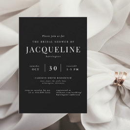 Ever Yours B/Wエレガントブライダルシャワー 招待状