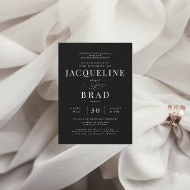 Ever Yours Black エレガント 2 Venue Parents 結婚's 招待状