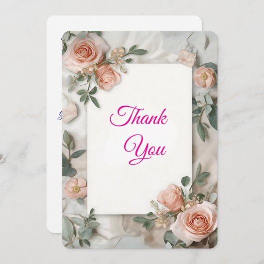 EverBloom結婚のエレガンス感謝していユーカード サンキューカード (正面/裏面)