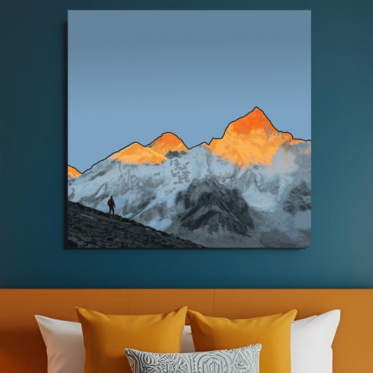 Everest Sunrise Kala Patthar Motivational Artwork キャンバスプリント