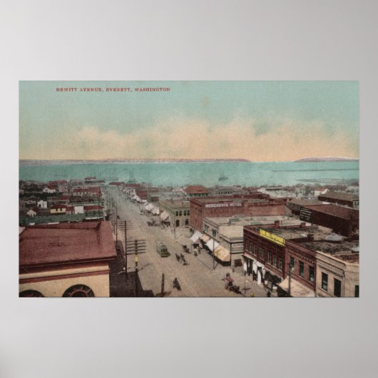 Everett, WAView of Hewitt Ave.Everett, WA ポスター (正面)
