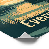 Evergladesミニマルヴィンテージアートポスター ポスター (角)