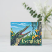 Everglades Alligator Vintage Poster Art ポストカード (スタンド正面)