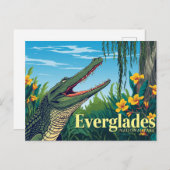 Everglades Alligator Vintage Poster Art ポストカード (正面/裏面)