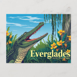 Everglades Alligator Vintage Poster Art ポストカード