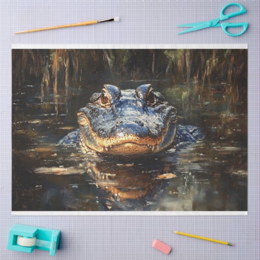 Everglades Decompageの可愛いアリゲーター 薄葉紙 (クラフト)