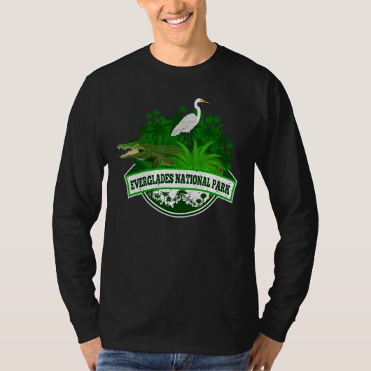 Everglades Nationalの鳥とフロリダのアリゲーター Tシャツ (正面)