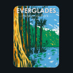 Everglades National Park Florida Vintage マグネット<br><div class="desc">Everglades vector artwork design. The park is made up of coastal mangroves,  sawgrass marshes and pine flatwoods that are home to hundreds of animal species.</div>