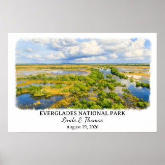 Everglades National Park Florida, Watercolor ポスター