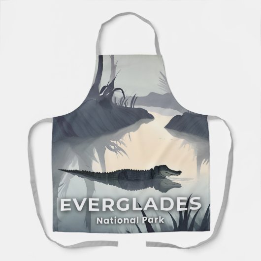 Everglades National Park | Watercolor Alligator エプロン (正面)