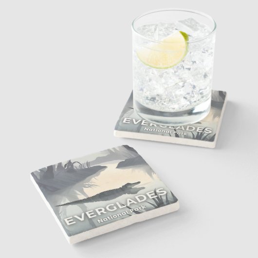 Everglades National Park | Watercolor Alligator ストーンコースター (横)